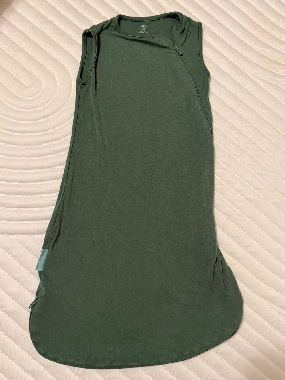 PurComfy Bamboo Baby Sleep Sack 2-Way Zipper Forest Green 3-6M Luxe Soft EUC